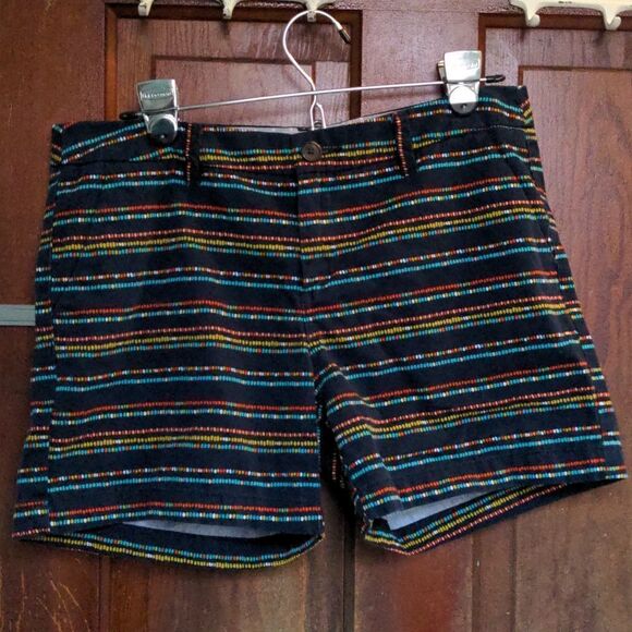 2 for $20 Merona Navy Blue Colorful Dots Cotton Bermuda Shorts Size 8 - Picture 1 of 7